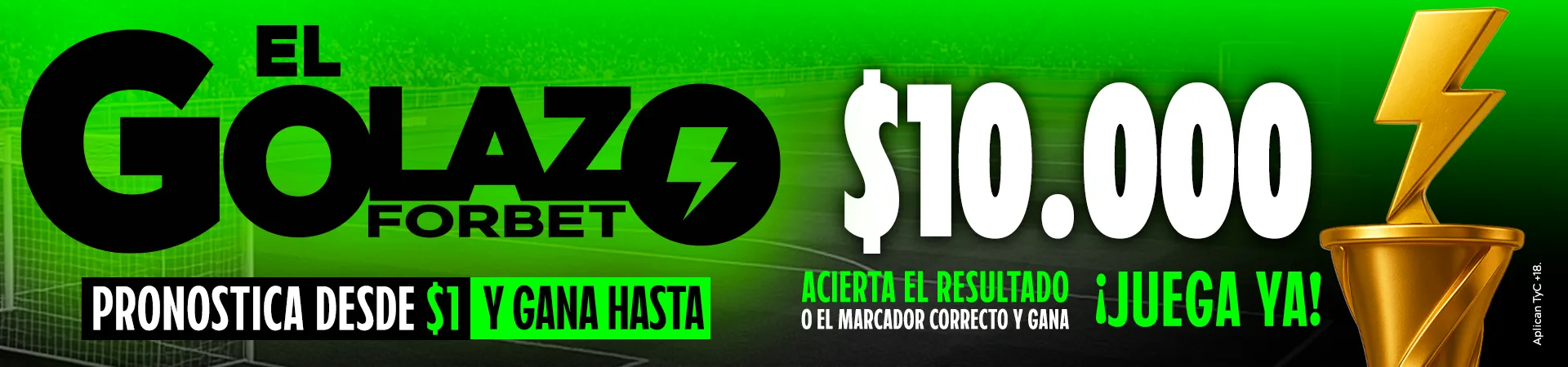 El Golazo Forbet: pronostica desde $1 y gana hasta $10.000